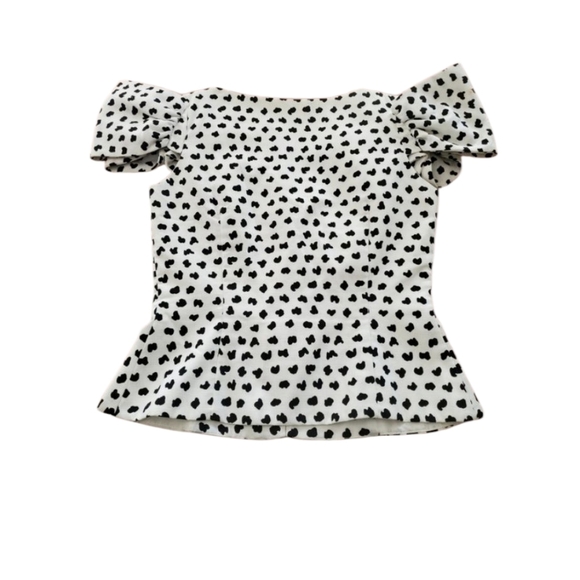 Women's Vintage DarcySize 10 1980s Black & White Bow Top Union Made - Picture 2 of 8